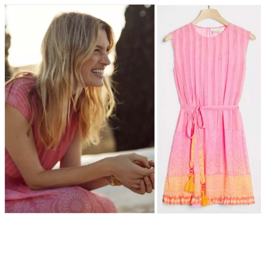 ANTHROPOLOGIE NIKI Tlahapan Mahajan Lucille Dress Large Petite EUC